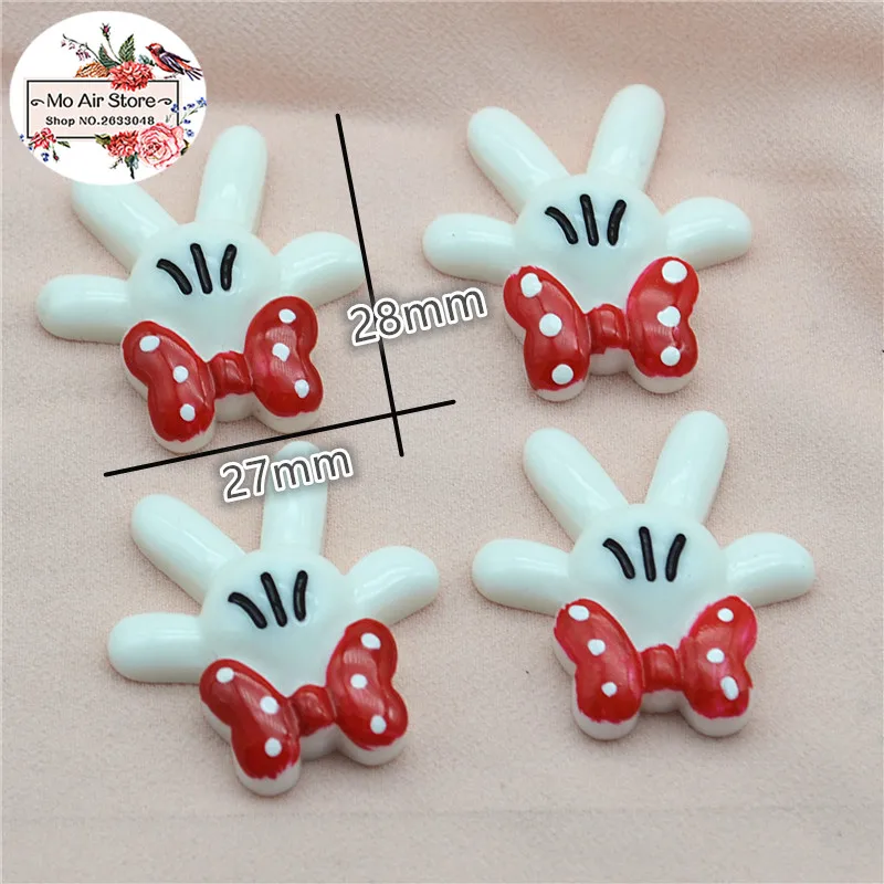 

10pcs Resin kawaii minnie mouse palm flat back Cabochon Art Supply Decoration Charm Craft DIY 27x28mm