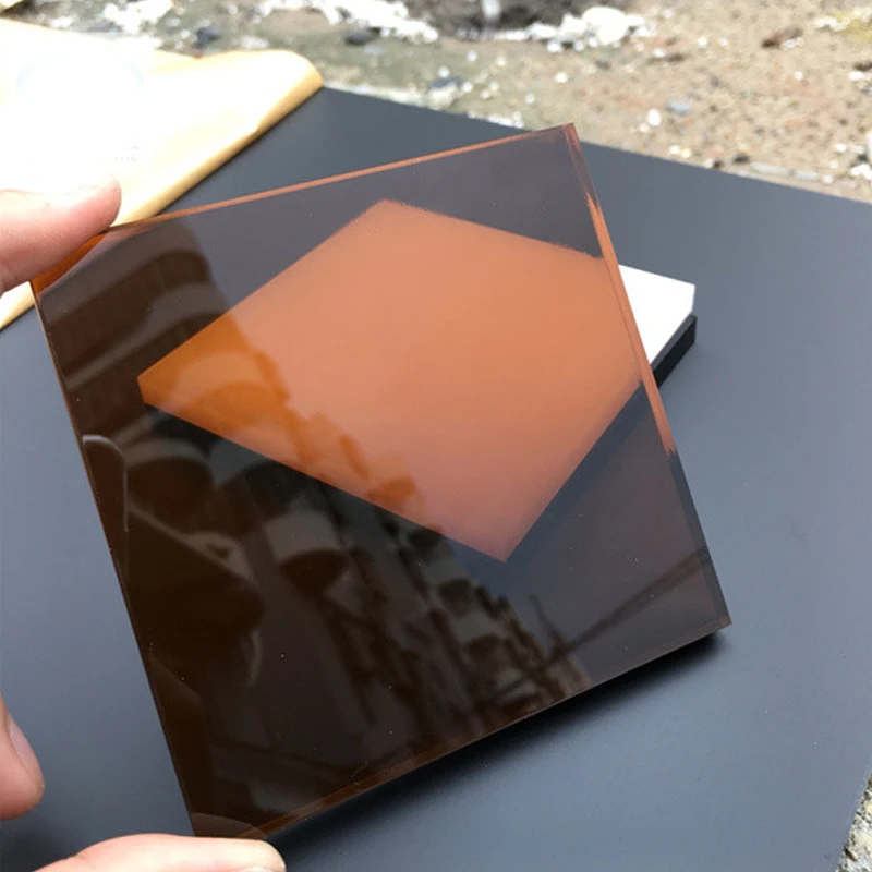 

Transparent Brown Tea Plexiglass plastic Sheet acrylic board organic glass polymethyl methacrylate 1mm 8mm thickness 200*200mm