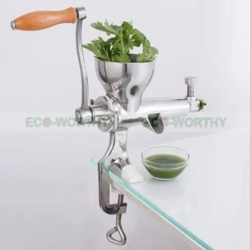 Brand New 304 Stainless Steel Wheat Grass Leafy Vegetables Juicer Hand Crank