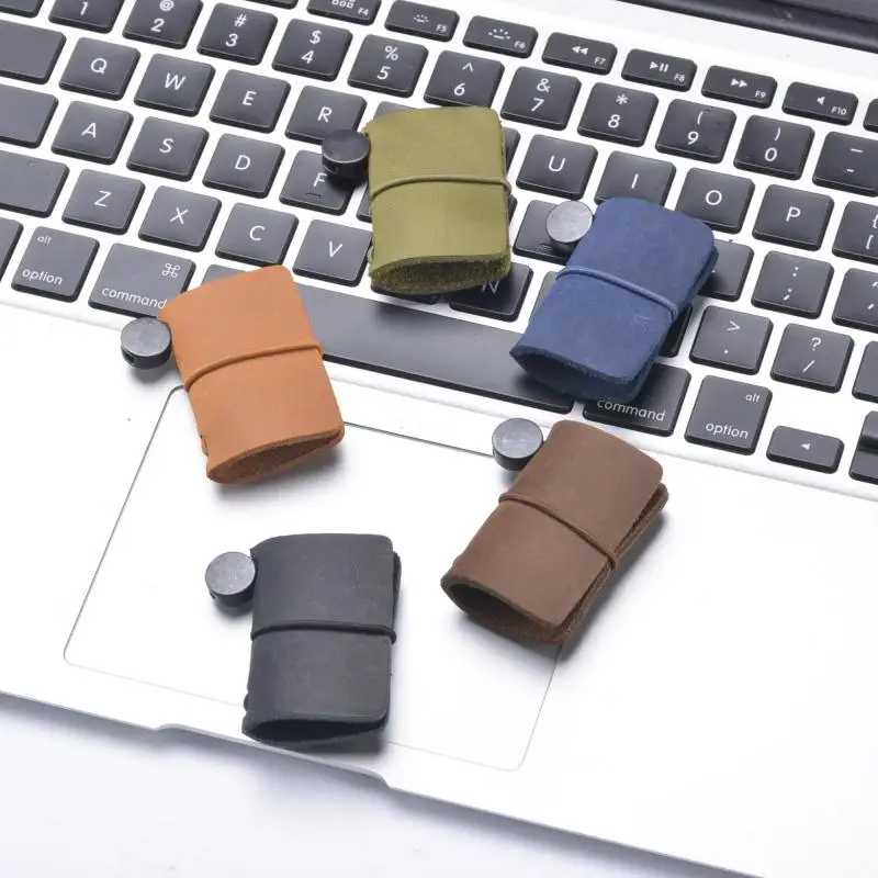 Fromthenon Genuine Leather Mini Travelers Notebook Decoration Tool Vintage Retro Pendant For Midori Diary Cute Kawaii Stationery