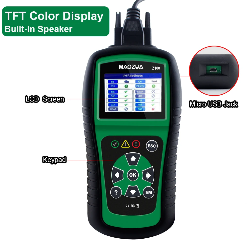 OBD2 OBD Автомобильный сканер диагностический инструмент Maozua Z100 автоматический считыватель кодов неисправностей для диагностики автомобиля диагностический инструмент PK AL519