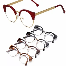Модные женские брендовые дизайнерские очки кошачий глаз, полуоправа, кошачий глаз, очки для женщин, оправа для очков, высокое качество
