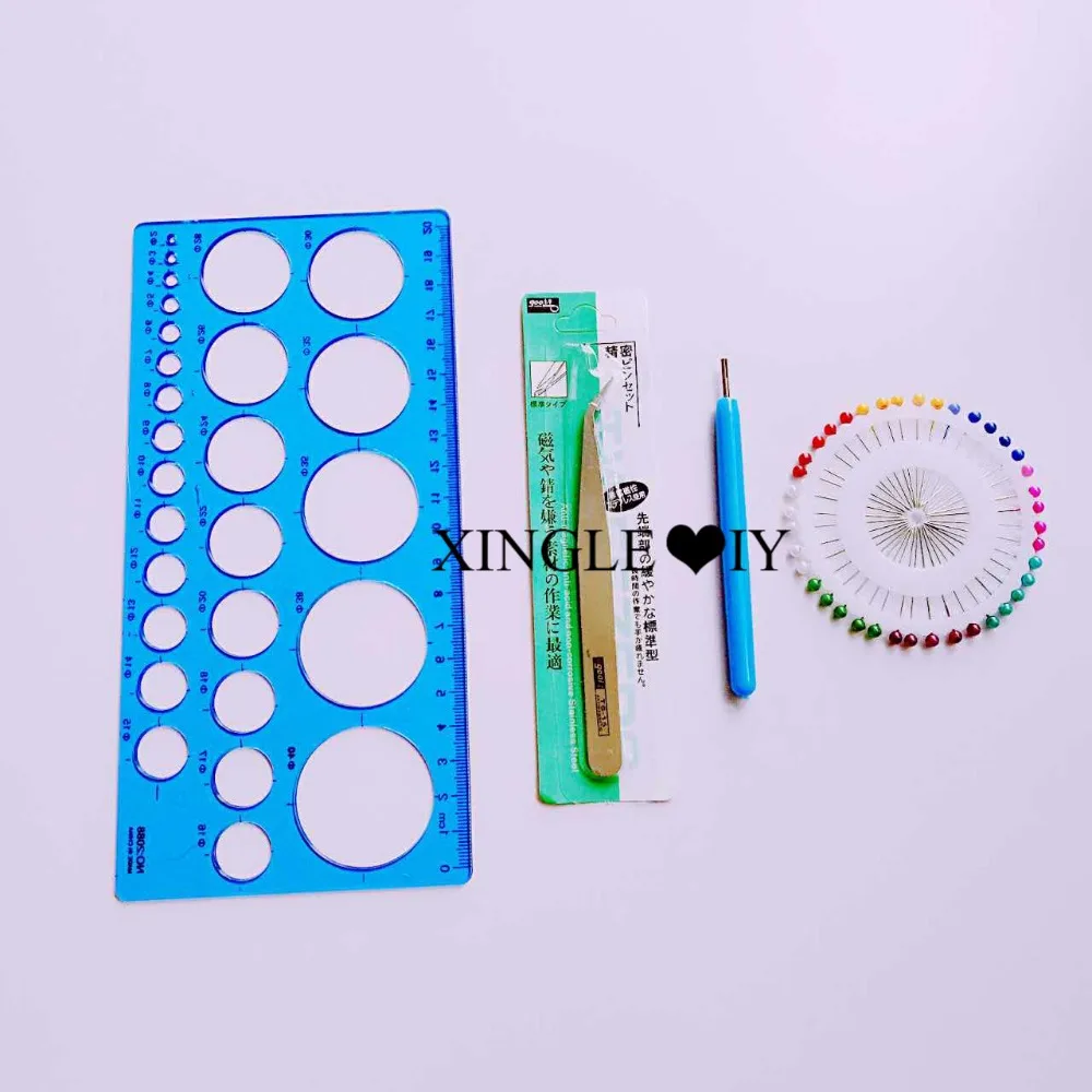 4pcs Paper Craft Tool Set Quilling Paper Pen Tweezers Needle Mould DIY