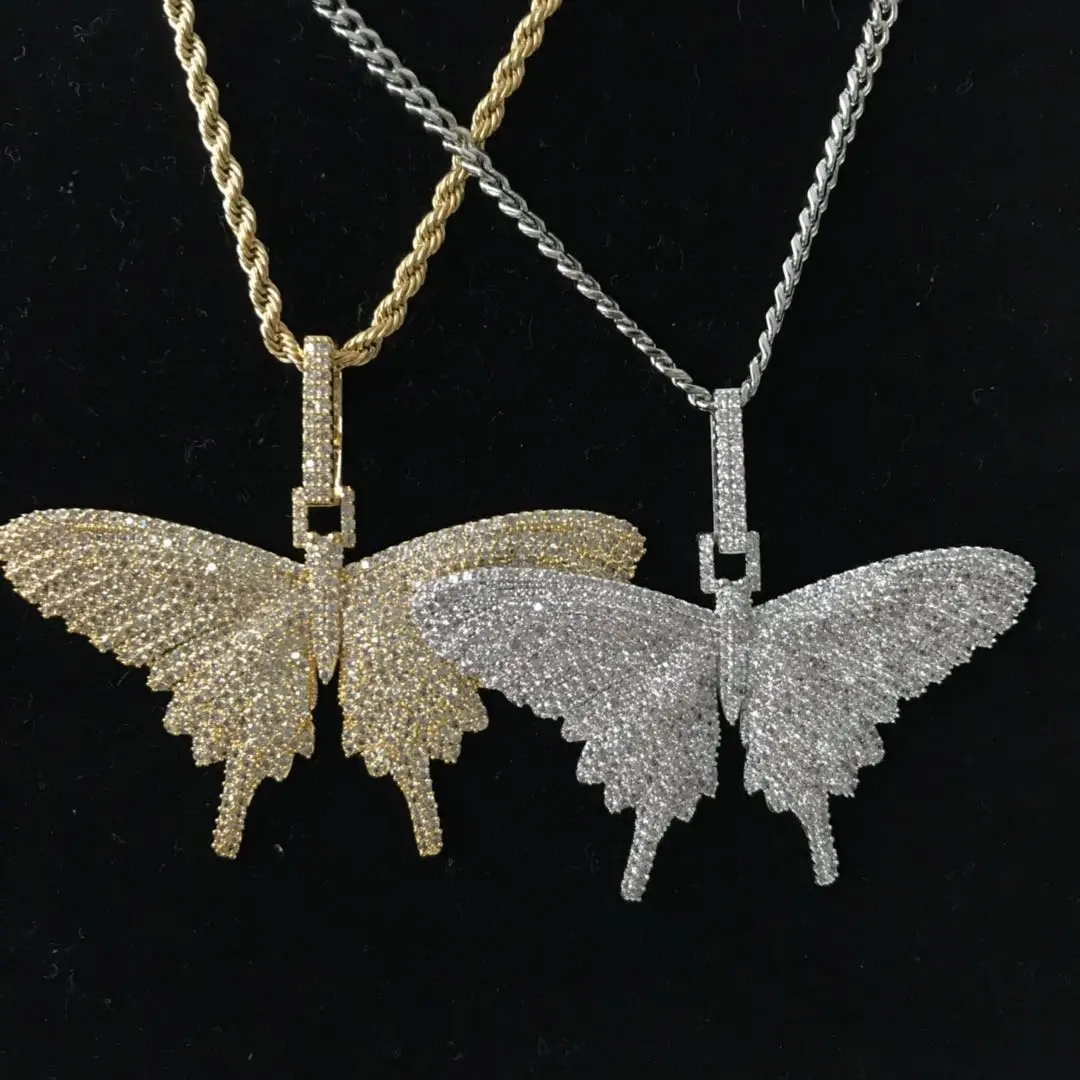 

iced out butterfly pendant