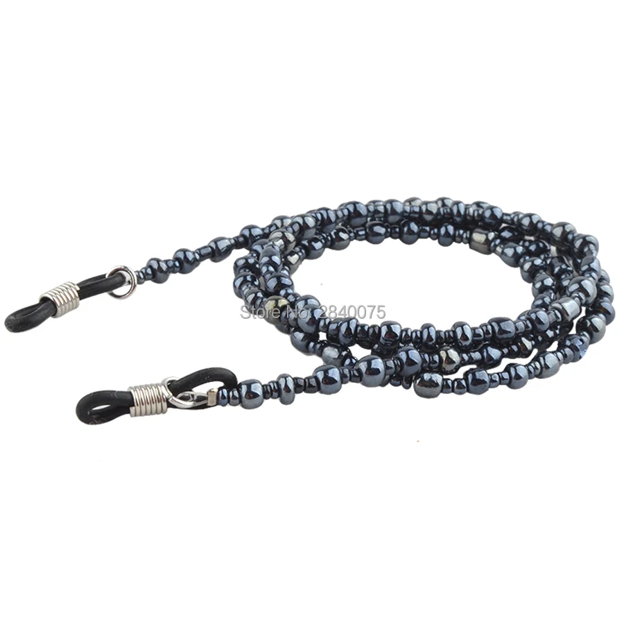 

Retail Handmade grey beaded Eyeglass Black Acrylic Beads Chains Eyewear