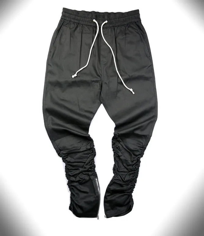 Джастин Бибер боковой молнии для мужчин slim fit повседневные мужские s хип хоп jogger байкерские брюки Swag спортивные брюки обтягивающие брюки луч ноги брюки - Цвет: Черный