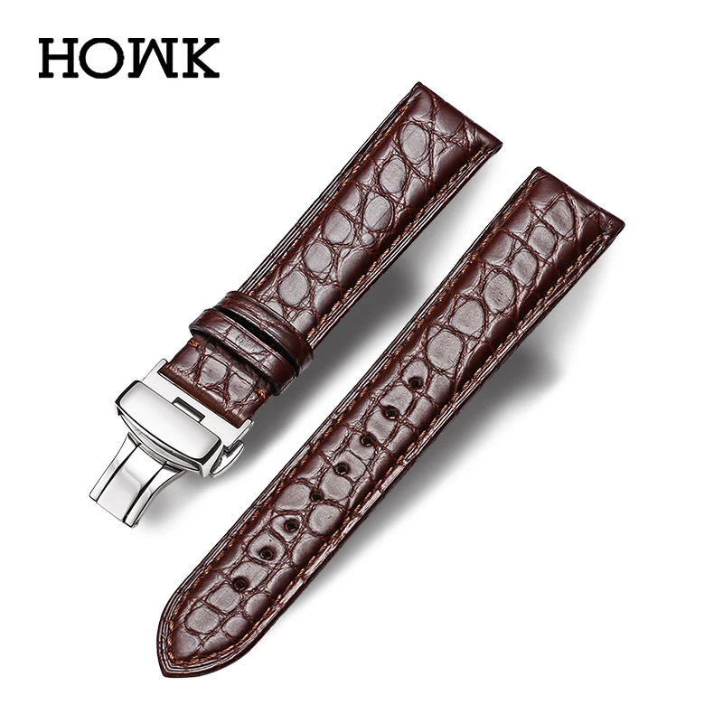 Ремешок для часов HOWK 18 мм 19 20 21 22 23 24 натуральная кожа часы с круглым узором|leather watch