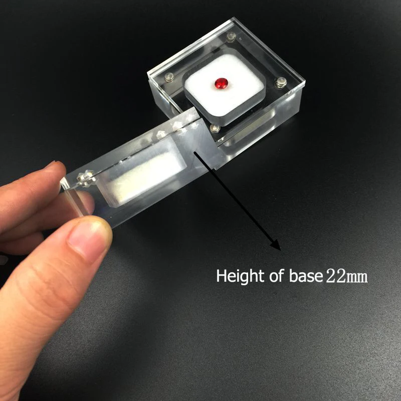 Прозрачный Акриловый чехол для свадебных ювелирных изделий с бриллиантами, подставка для драгоценных камней, стразы, подставка для драгоценных камней, квадратная коробка 5*5*2 см