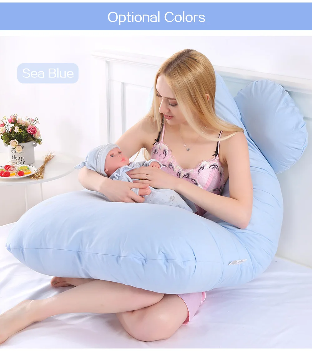 Хрустальная бархатная Подушка для беременных с хлопковой наволочкой для женского тела u-образные подушки для беременных