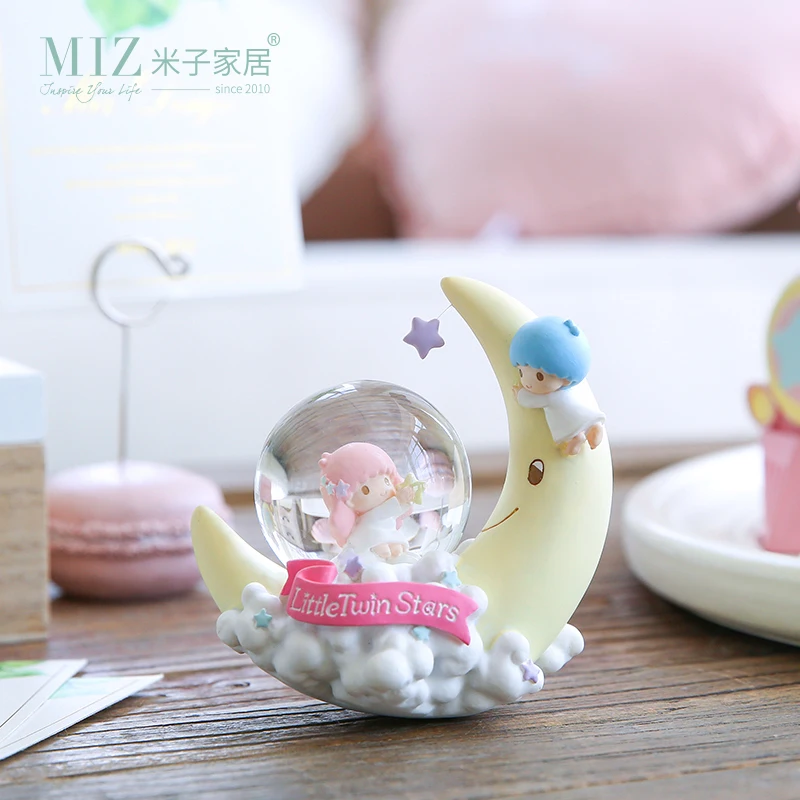 Miz 1 Piece Small Moon Figure Waterball Cute Resin Figurine