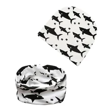 2017 Children’s Animal Caps Seals Cotton Baby Hats Baby Hat Scarf 2 pcs. Set of Children Knitted Hat Winter Hat SA008