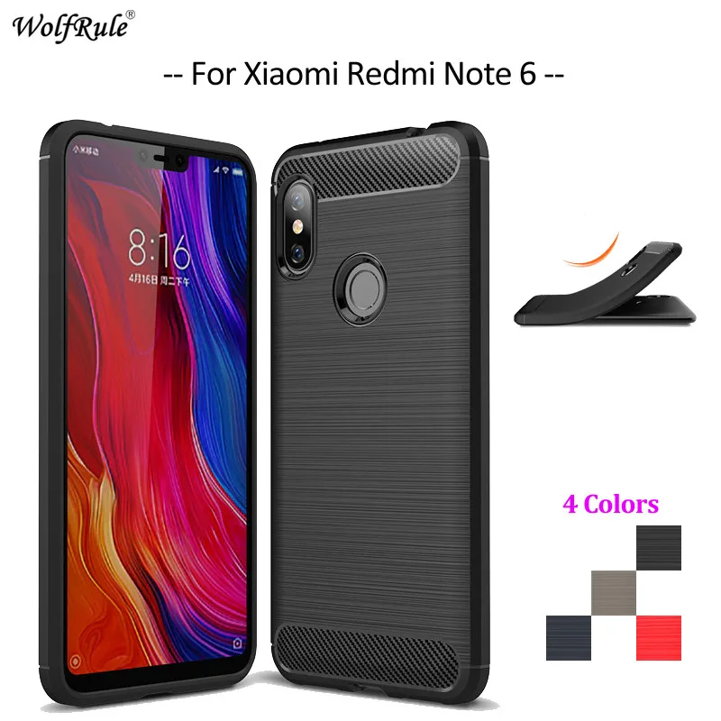 cheap Carbon Fiber Phone Case For Xiaomi Redmi Note 6 Pro Case Soft TPU Back Cover For Xiaomi Redmi Note 6 Pro Phone Bumper 6.26 #039; #039;