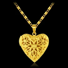 

Heart Fashion DIY picture frame Allah Muslim Religious Pendant Necklaces for gold color Women Jewelry