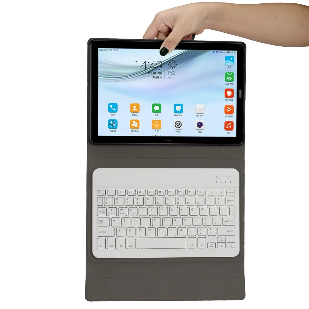 Беспроводная клавиатура VOBERRY с Bluetooth съемная для Huawei Media Pad M5 Pro кожаный чехол 10 8