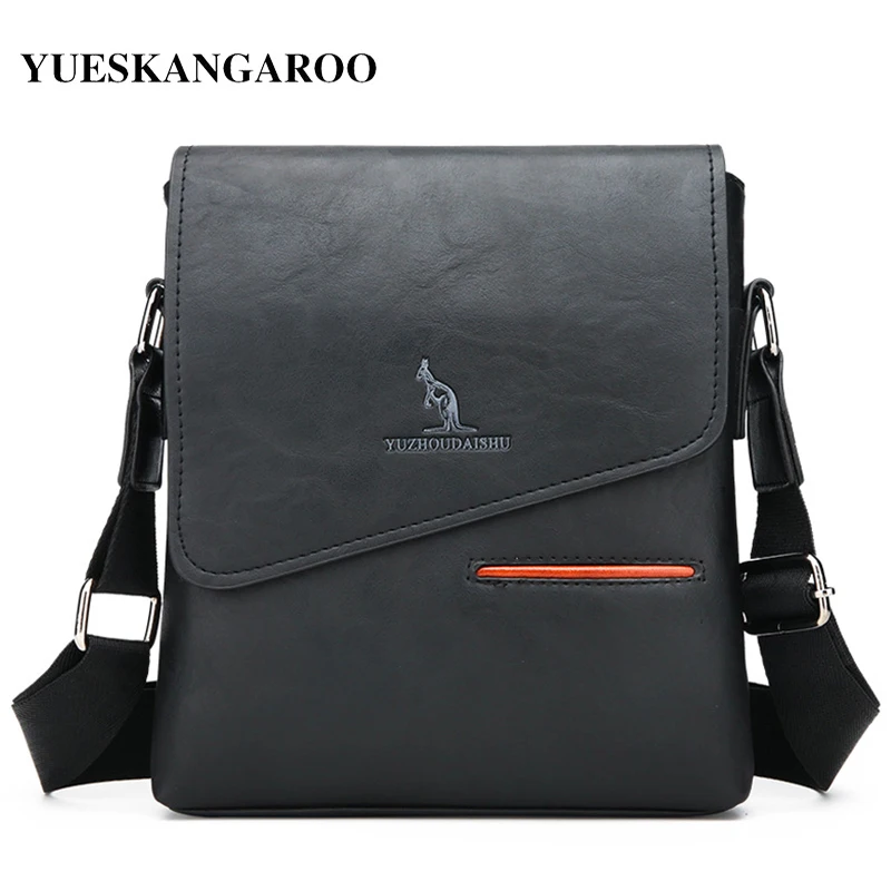 Kangaroo Luxury Brand Vintage Men Shoulder Bag Leather Messenger Bag Waterproof Office Business Crossbody Bag For Male Handbags