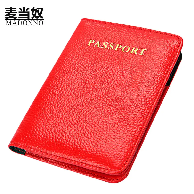 MaDonNo Solid Color Travel Passport Holders Documents Card Boarding