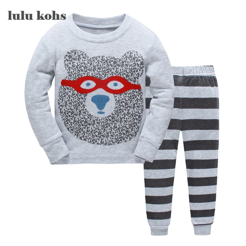 

Boys Autumn and Winter Pajamas Sets Boy 2017 bear Long Sleeve+Camouflage Pant Two-piece Children Casual Family Clothing Set