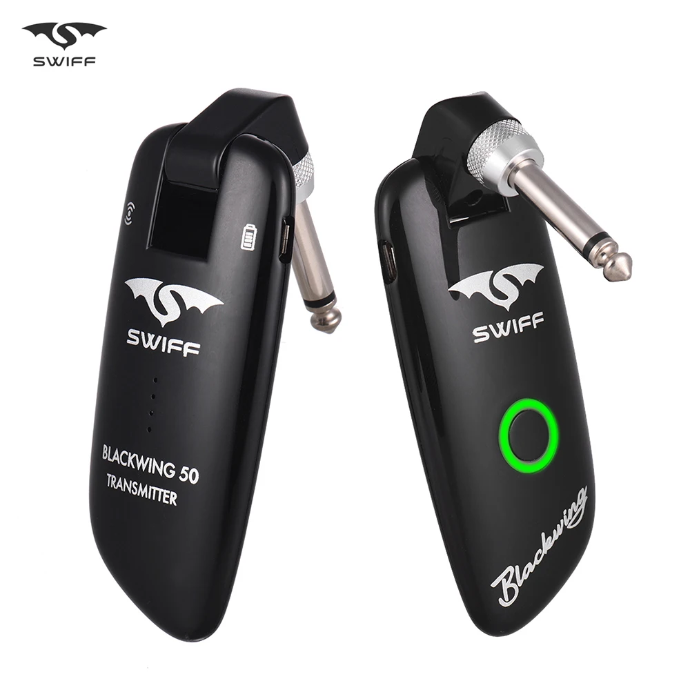 

SWIFF WS-50 UHF Digital Guitar Wireless System Transmitter + Receiver 50M Transmission Built-in Battery for Electric Guitar Bass