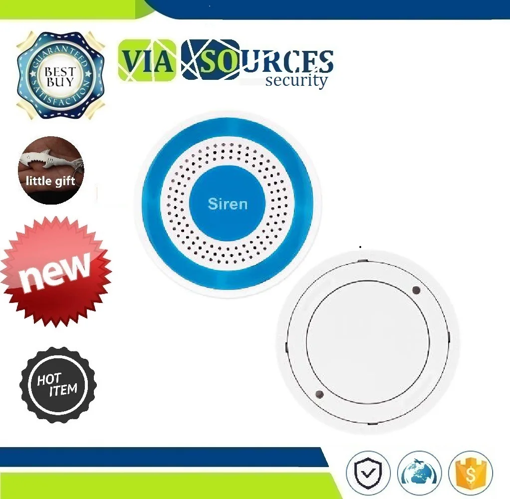 

Control by Remote Controller,Wireless Strobe Siren Alarm For Home Alarm 110dB 433MHZ As a standalone host or wireless siren