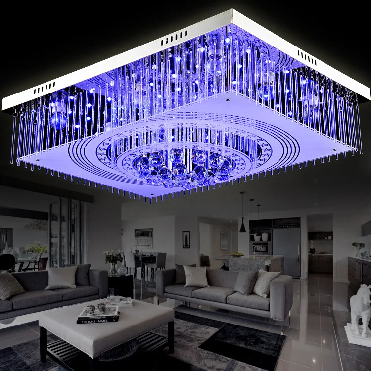 Cristal luz de techo controlador remoto E27 de lujo moderno luz de techo Plafonnier Led Moderne Iluminacion iluminación accesorio