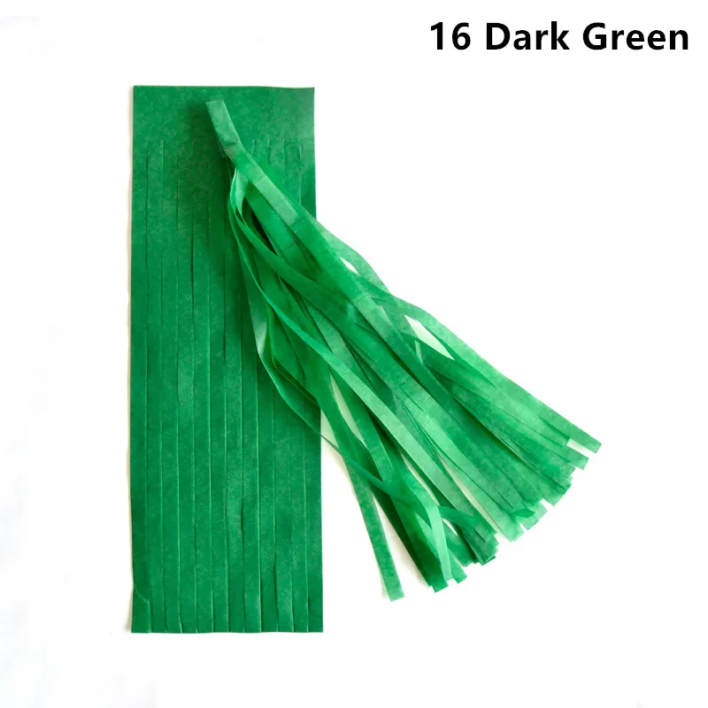 14 дюймов(35 см) папиросная бумага кисточка гирлянда своими руками Свадебные украшения с днем рождения украшения события пакет украшения 1 упаковка = 5 шт - Цвет: 16 dark green