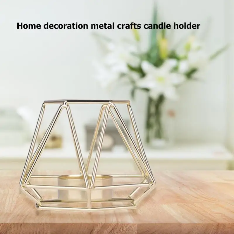 Ins Nordic Geometric Candlestick Metal Crafts for Party Home Decoration Metal Gold Candle Holders Home Decoration