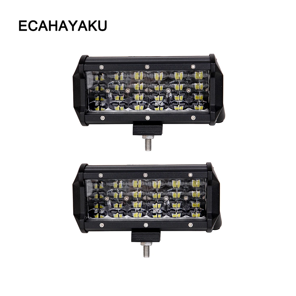 

ECAHAYAKU 7 inch LED Bar Rated 72W Actual LED Work Bar Light for Tractor Boat OffRoad 4WD 4x4 Truck SUV ATV Driving 12V fog LAMP