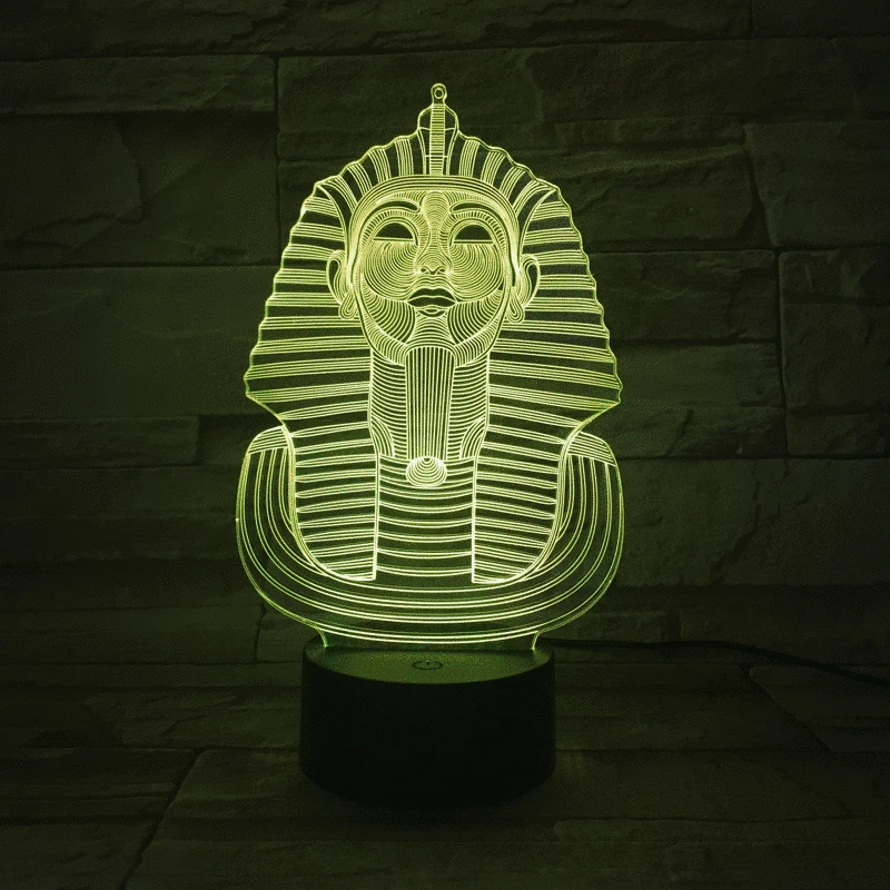 

Ancient Egyptian Pharaoh USB 3D LED Night Light Touch Sensor 7 Color Changing decorative lights Lampara Table Lamp Bedside