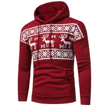 Мужской свитер с капюшоном и рождественским принтом, мужская осенне-зимняя толстовка с капюшоном и принтом, верхняя одежда, куртка для бега# F40OT29