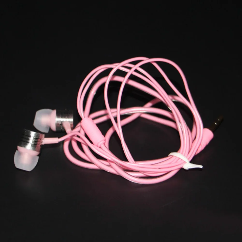 NEW In-Ear Earphone Headset, Mega Bass, Straight Insert, Candy Color - Цвет: Розовый