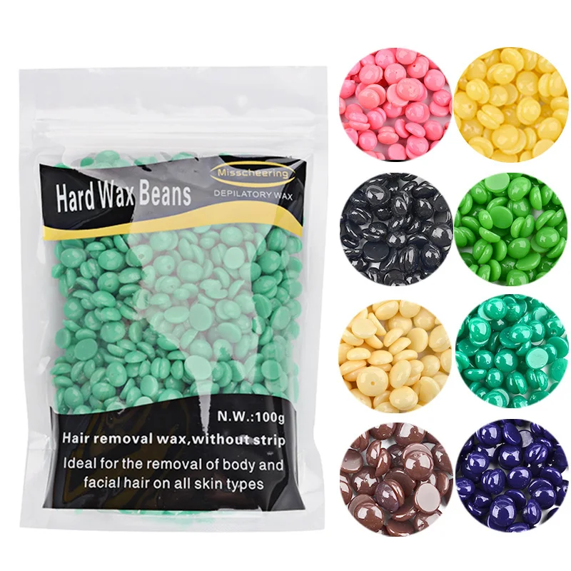 

100g Hard Wax Beans 9 taste wax for depilationfor No Strip Depilatory Body Bikini Remover Waxing cera depilatoria TSLM2