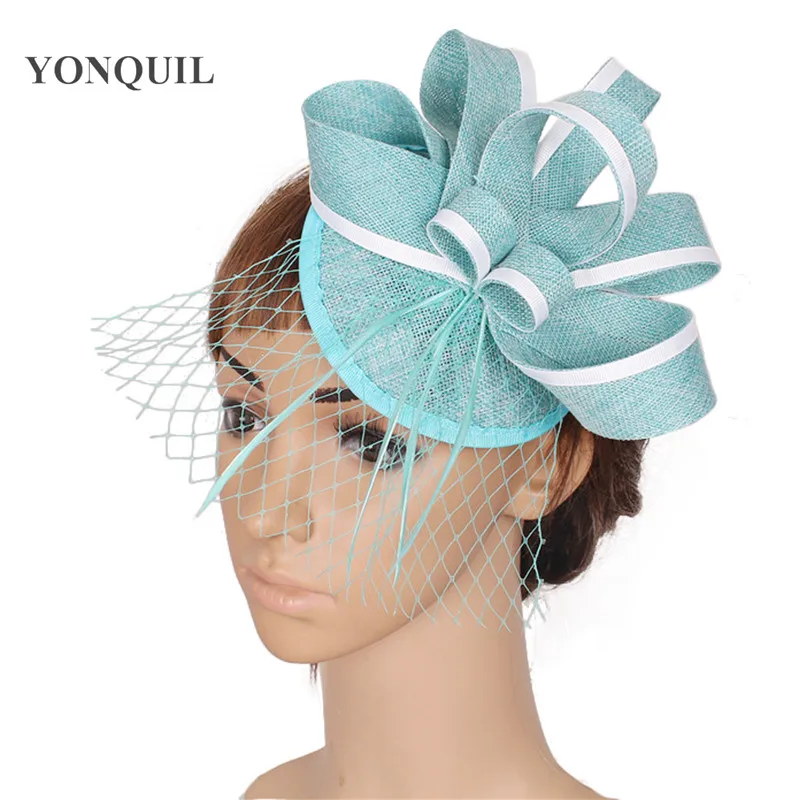 Turquoise Fascinator With Feather 