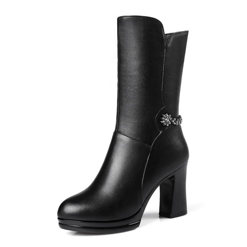 35 Con Botas Nieve Nuevo 40 Grueso Genuino Gran Las Tamaño De Gaotong Cuero Invierno 2017 Caliente Motocicleta Mujeres zTxq6T0d