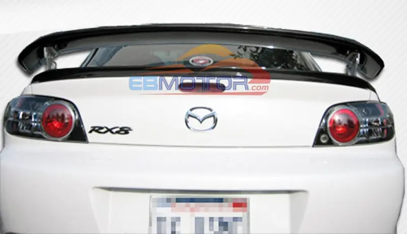 Real Carbon Fiber MSPEED GT SPORT REAR WING TRUNK SPOILER 1PAIR WITH Bracket For MAZDA RX8 04-11
