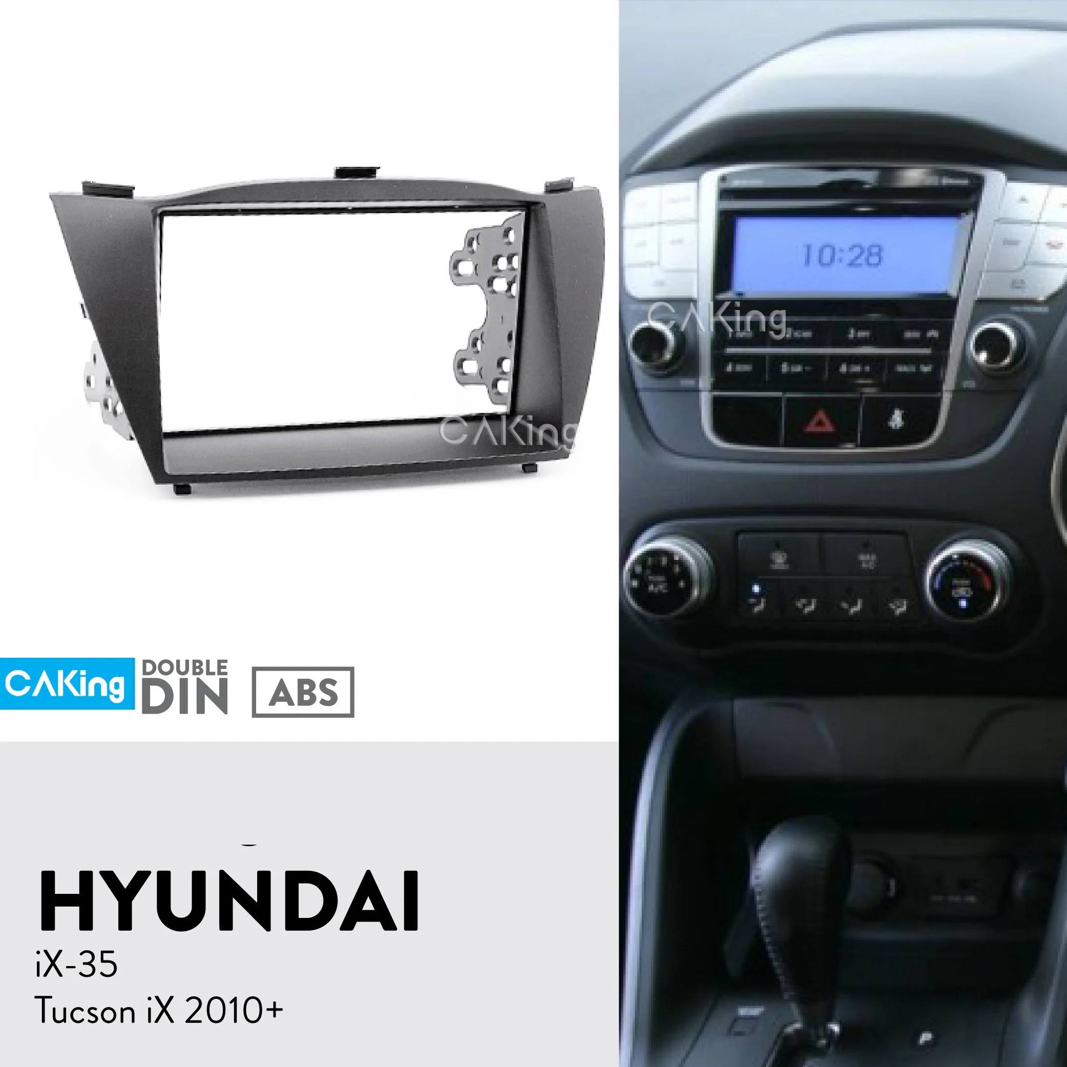 

Double Din Car Fascia Radio Panel for HYUNDAI iX-35, Tucson iX 2010+ Dash Fitting Kit Facia Plate Adapter Cover Console Bezel