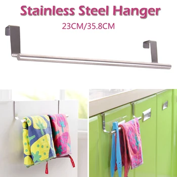 

Door back rag hanger Stainless Steel 23cm/35.8cm Bathroom Door Kitchen Towel Over Bathroom towel rack Wall Mounted Towel Holder