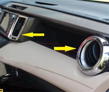 

Chrome DASHBOARD CONSOLE AIR VENT COVER FRAME TRIM FOR Toyota RAV4 2013 2014 2015