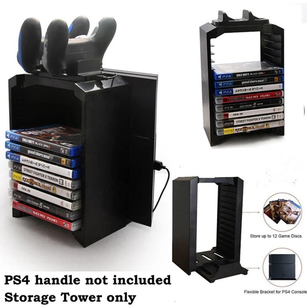 

Station For Dualshock PS4 Game Controller Handle Storage Tower Multifunctional Vertical Stand Dual Charger Charging Dock