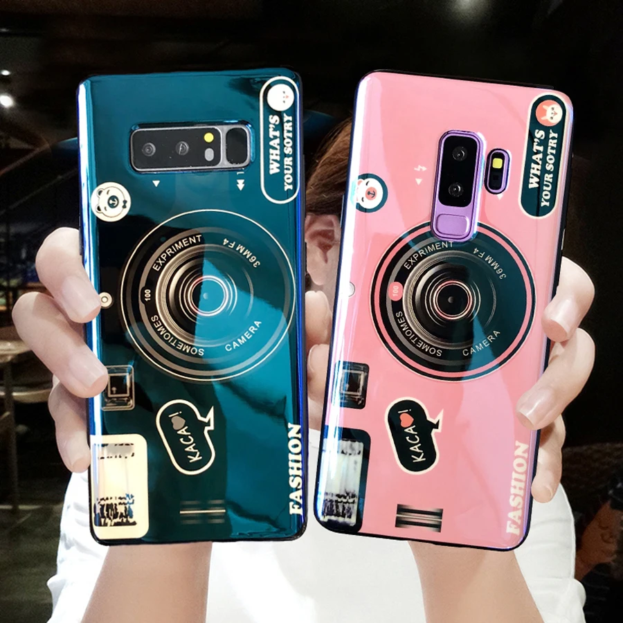 

For samsung galaxy note 9 8 s7 edge s8 s9 plus A8 A7 s10 plus 2018 j7 j6 2018 case cover blue ray 3d camera soft silicon shell