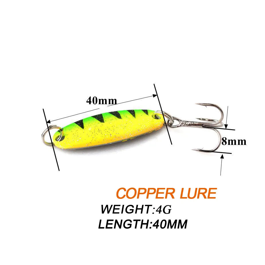 TOMA 5 шт./лот медная металлическая рыболовная приманка воблеры 40 мм 4 г Спиннер приманки медная ложка жесткие приманки блестки шум рыболовные снасти