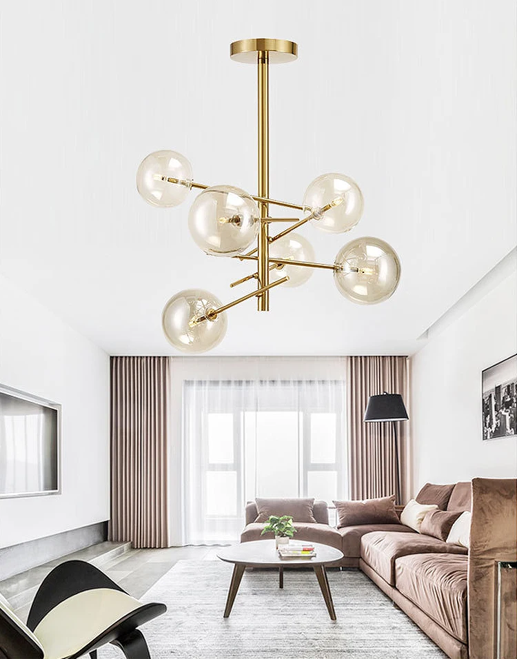 Пост современный подвесные светильники американский творческий Глобус Стекло мяч гостиной, спальни ресторана металлический подвесной