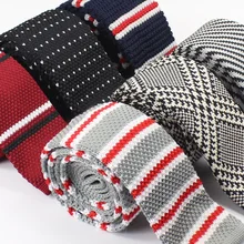 Узкий трикотажный галстук с плоским носком любителей мужской женский студентов 6 см corbatas de Punto Платья для вечеринок в полоску Для мужчин галстуки Узкий трикотажный галстук