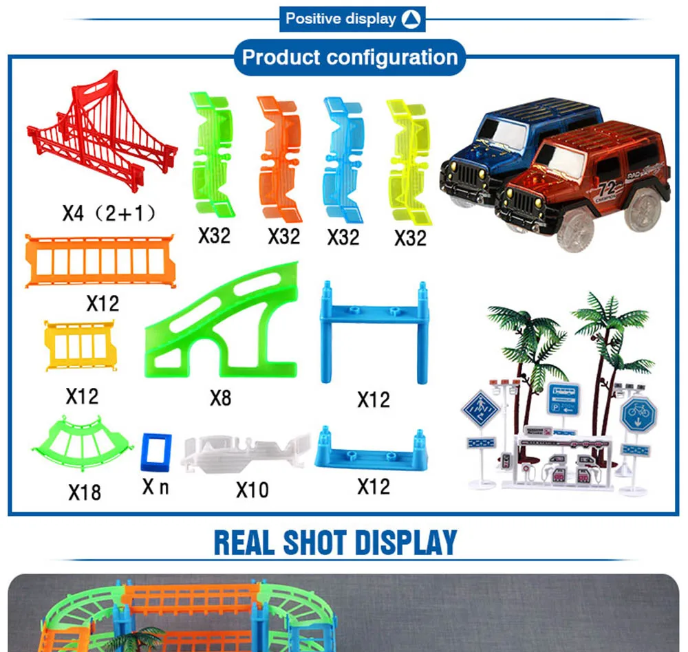 Подключить 2 типа железнодорожных Волшебный Racing трек играть набор DIY Бенд гибкие гонка трек Электронная вспышка света автомобиля игрушки для детей