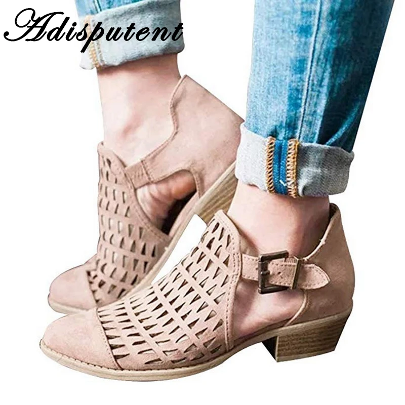 

Adisputent Women Spring Summer Wedge Sandals Flat shoes Comfortable Sandals Ultra Comfortable Low Heel Closed Pointed Toe Boot