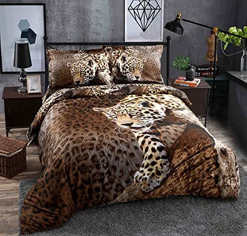 Warm Tour 4pcs 4 Pieces Bedding Sets Y Leopard Cheetah Warm Tour 4pcs 4 Pieces Bedding Sets Y Leopard Cheetah Animal Print Duvet Cover Set