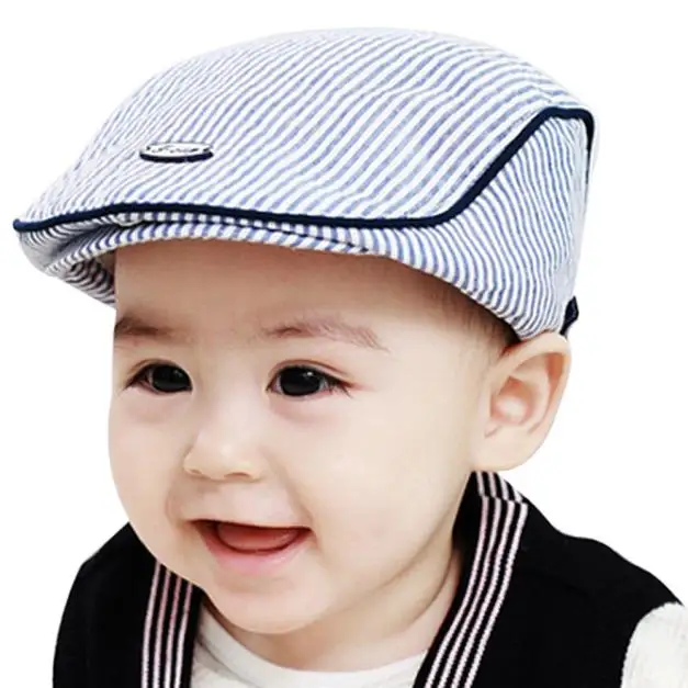 

Cute Baby Infant Boy Girl Stripe Beret Cap Peaked Baseball Hat 5.3frn