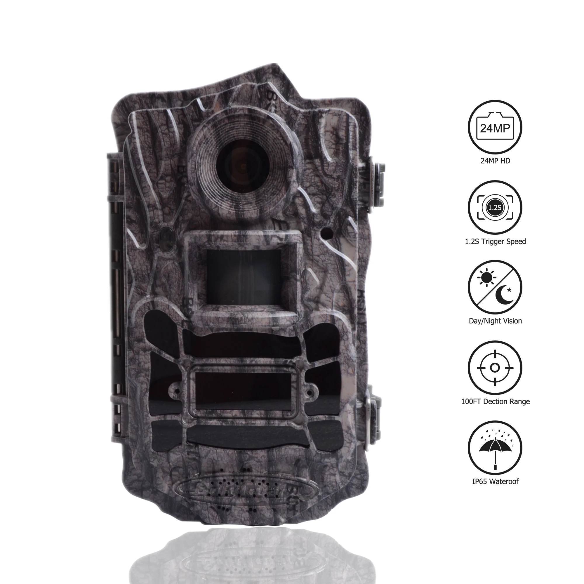 

Bolyguard Hunting Trial Camera 24MP 1080P PhotoTrap Wildlife 110°Wide Angle Black IR 0.7 Trigger Time video Camera fototrappola