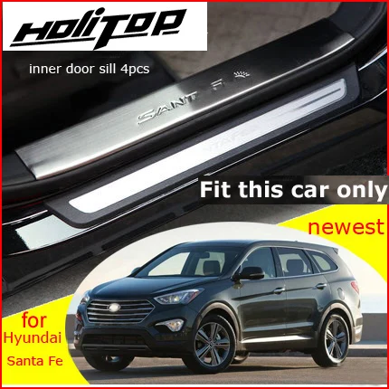 

TOP purified 304 stainless seel threshold door sill scuff plate for Hyundai Santa Fe 2013-2018,Fit this different Santa Fe only