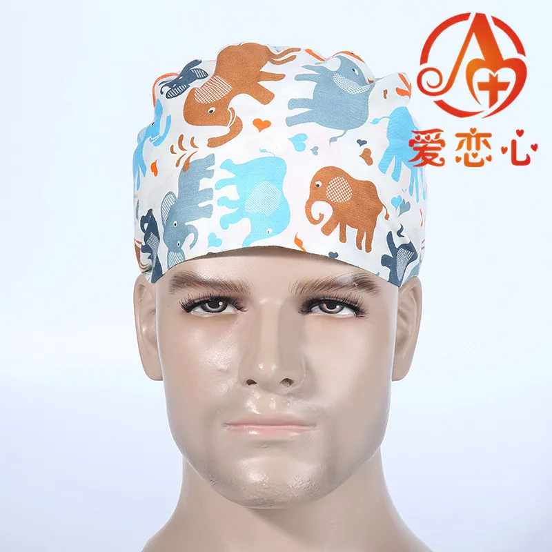 

Surgical caps for doctors and nurses dentists100% cotton Cap and short hair with Sweatbands