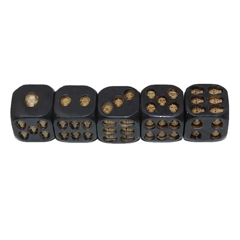 5 Pcs الراتنج النرد D6 الإبداعية تضمين الجماجم جولة حواف KTV بار ملهى ليلي الترفيه أدوات حزب الكبار المزحة لعب حزب لوازم